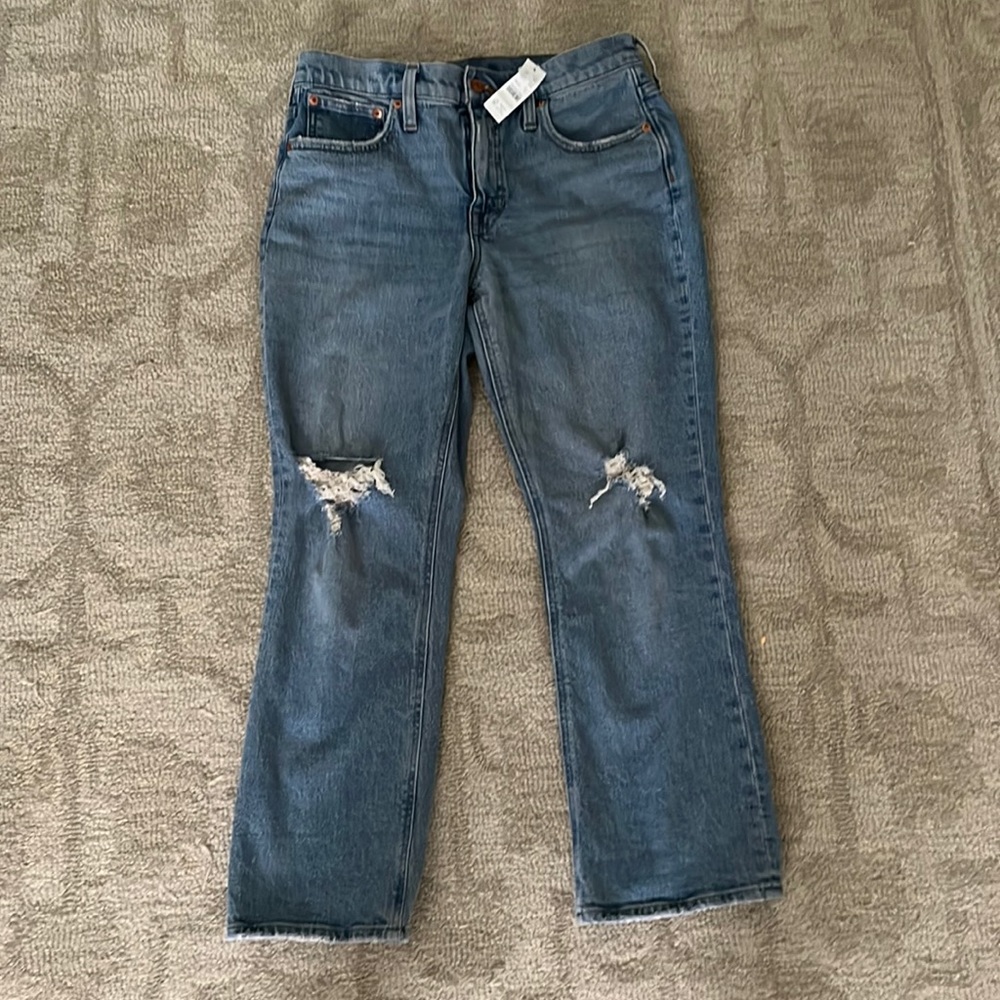 J. Crew 9'' demi-boot crop jean in Rocky Shore wash
